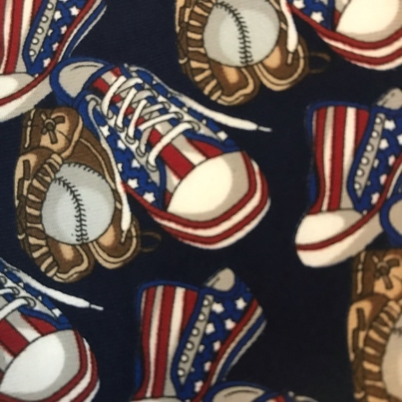 Albert Nipon American Pop USA Baseball Necktie - Picture 4 of 6